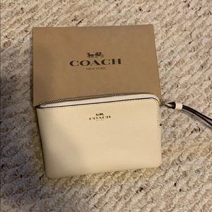 Brand New White Coach Wristlet